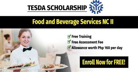 tesda tuition fee for food and beverage|TESDA Food and Beverage Services NC II Course.